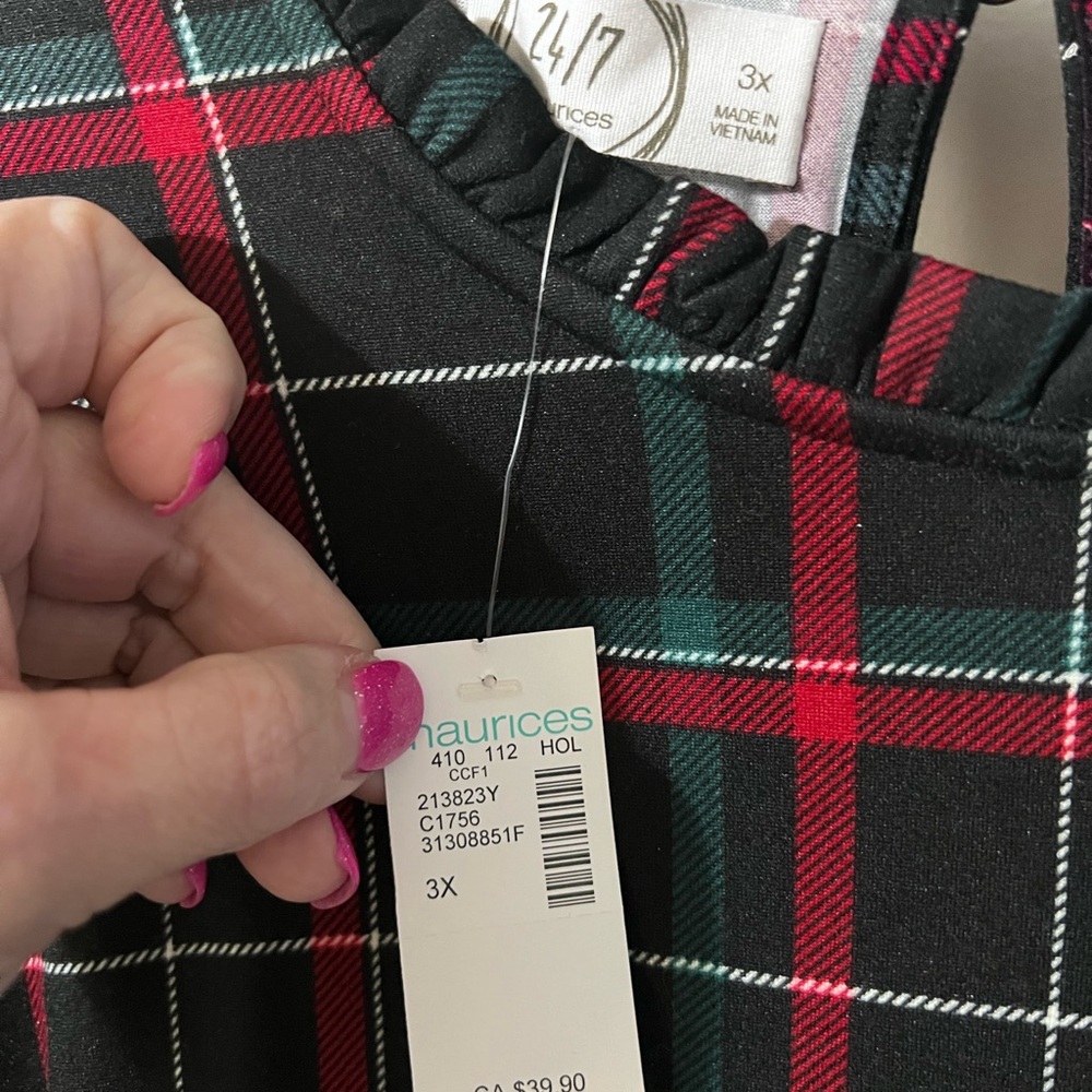 NWT - Maurices Plaid MIDI Dress - Size 3x - Super Soft Material! - Picture 7 of 7